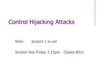 Control Hijacking Attacks