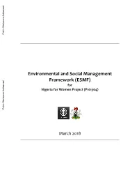 Environmental and Social Management Framework (ESMF) for Nigeria for Women Project (P161364)