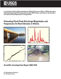 Estimating Flood-Peak Discharge Magnitudes and Frequencies for Rural Streams in Illinois
