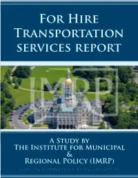 For Hire Transportation Services Report