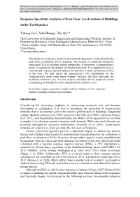 Response Spectrum Analysis of Peak Floor Accelerations of Buildings Under Earthquakes