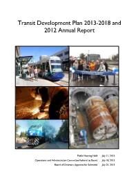 Sound Transit Transit Development Plan 2013-2018 and 2012 Annual Report