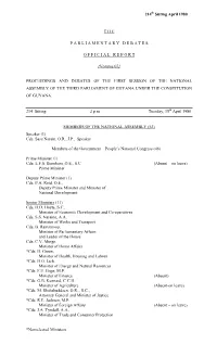 T H E P a R L I a M E N T a R Y D E B a T E S O F F I C I a L R E P O R T [Volume 07] PROCEEDINGS and DEBATES of the FIRST