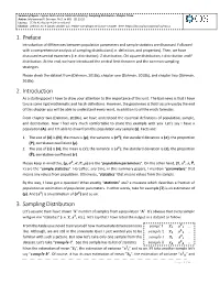 1. Preface 2. Introduction 3. Sampling Distribution