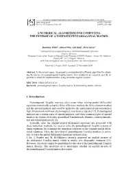 A Numerical Algorithm for Computing the Inverse of a Toeplitz Pentadiagonal Matrix