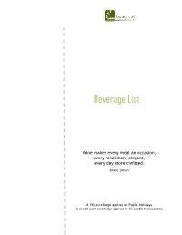 Beverage List