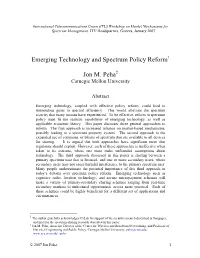Emerging Technology and Spectrum Policy Reform 1