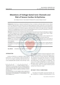Mutations of Voltage-Gated Ionic Channels and Risk of Severe Cardiac Arrhythmias