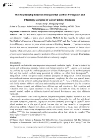 The Relationship Between Interparental Conflict Perception And