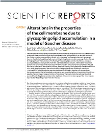 Alterations in the Properties of the Cell Membrane Due to Glycosphingolipid