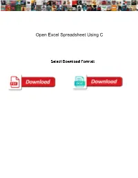 Open Excel Spreadsheet Using C