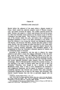 Chapter III PONTIUS and ANACLET Shortly Before the Upheaval of The