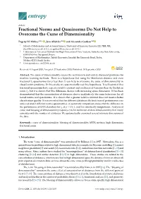 Fractional Norms and Quasinorms Do Not Help to Overcome the Curse of Dimensionality
