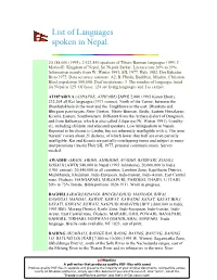 List of Languages Spoken in Nepal