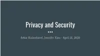 Privacy and Security