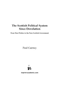 The Scottish Political System Since Devolution
