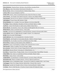 Attendee List the Case for Competency-Based Education October 20, 2014 493 Attendees