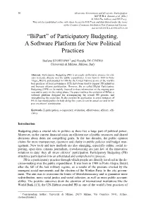 “Bipart” of Participatory Budgeting. a Software Platform for New Political Practices