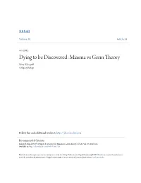 Miasma Vs Germ Theory Nina Kokayeff College of Dupage