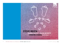 Steve Reich DOUBLE SEXTET / RADIO REWRITE Ensemble Signal Brad Lubman Conductor