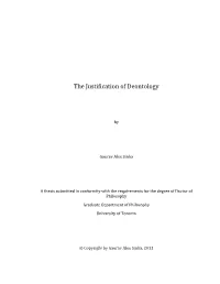 The Justification of Deontology
