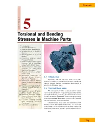 Torsional and Bending Stresses in Machine Parts