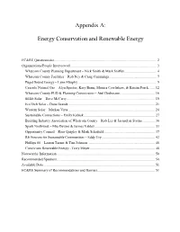 Appendix A: Energy Conservation and Renewable Energy