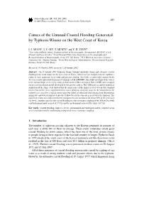 Causes of the Unusual Coastal Flooding Generated by Typhoon Winnie on the West Coast of Korea