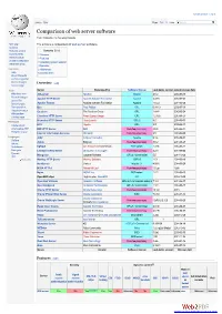 Comparison of Web Server Software from Wikipedia, the Free Encyclopedia