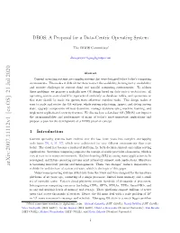 DBOS: a Proposal for a Data-Centric Operating System