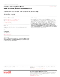 Erik Satie's Vexations—An Exercise in Immobility Christopher Dawson
