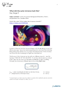What Did the Early Universe Look Like? Key Stage 5