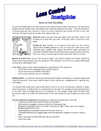 Basics of Chain Saw Safety