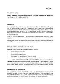 IOC Session Lima Report of the IOC Disciplinary Commission in Charge