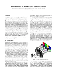 Load Balancing for Multi-Projector Rendering Systems