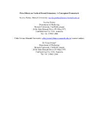 Price Effects on Vertical Brand Extensions: a Conceptual Framework