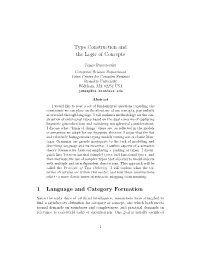 Type Construction and the Logic of Concepts