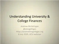 Understanding University & College Finances