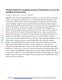 Unique Method for Analysing Pressure Distribution Accross the Knuckles During Boxing