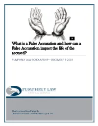 What Is a False Accusation and How Can a False Accusation Impact the Life of the Accused?