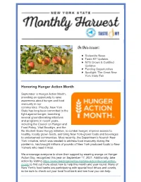Honoring Hunger Action Month