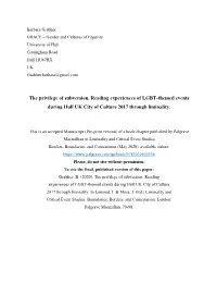 Pre Print Manuscript the Privilege of Subversion Barbara