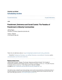 Punishment, Deterrence and Social Control: the Paradox of Punishment in Minority Communities