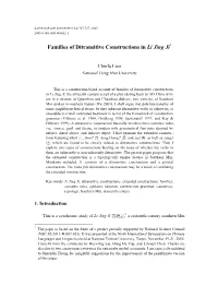 Families of Ditransitive Constructions in Li Jing Ji*