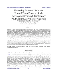 Measuring Learners' Attitudes Toward Team Projects: Scale Development