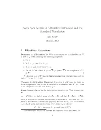Ultrafilter Extensions and the Standard Translation