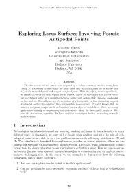 Exploring Locus Surfaces Involving Pseudo Antipodal Points