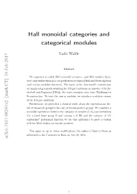 Hall Monoidal Categories and Categorical Modules 48 5.1 Examples
