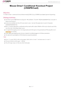 Mouse Dmac1 Conditional Knockout Project (CRISPR/Cas9)