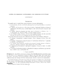 Notes on Derived Categories and Derived Functors